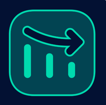 Branch UI enhancement icon with arrow and bar chart